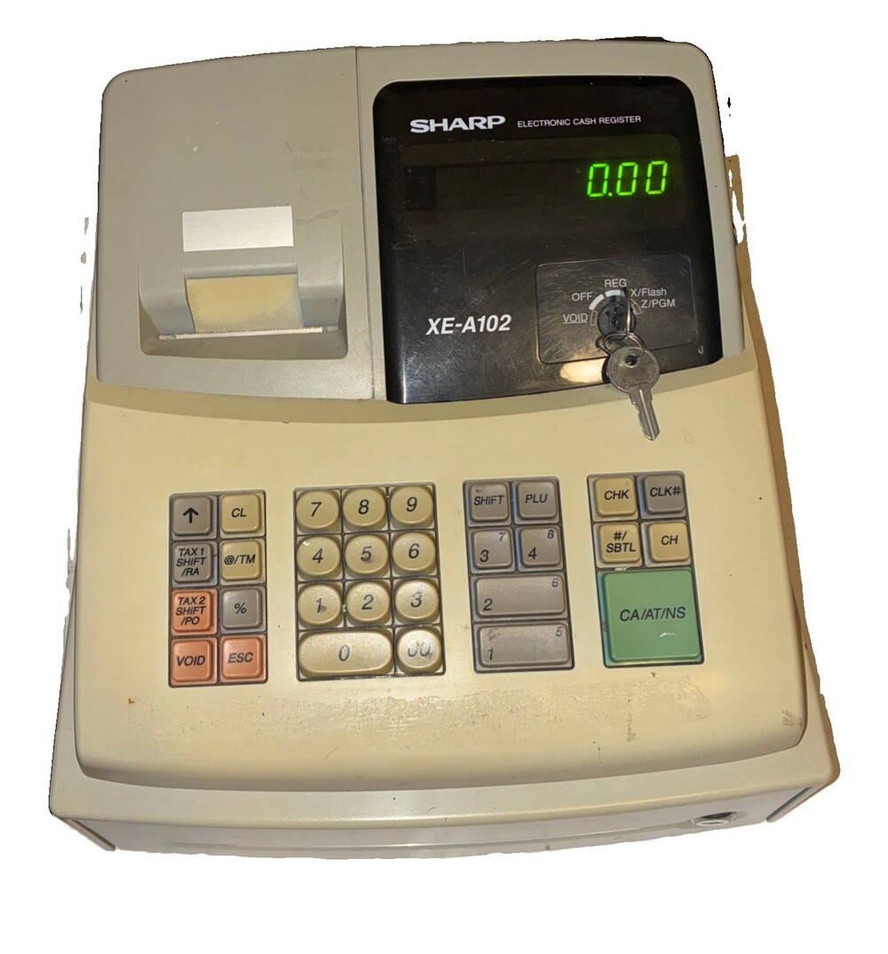 Sharp XE-A102 Electronic Cash Register  with keys